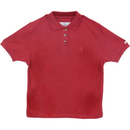 Bg Women's Ss Sleeve Buck Mark - Polo Small Earth Red<