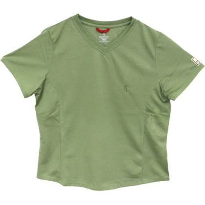 Bg Women's Ss V-neck Perfrmnce - T-shirt Medium Leaf Green<